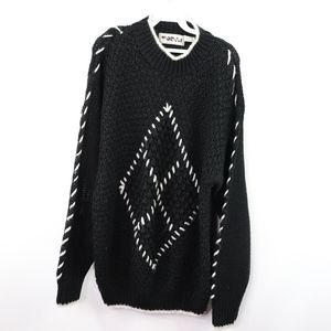 90s Mens Large Fresh Prince Crewneck Sweater Black